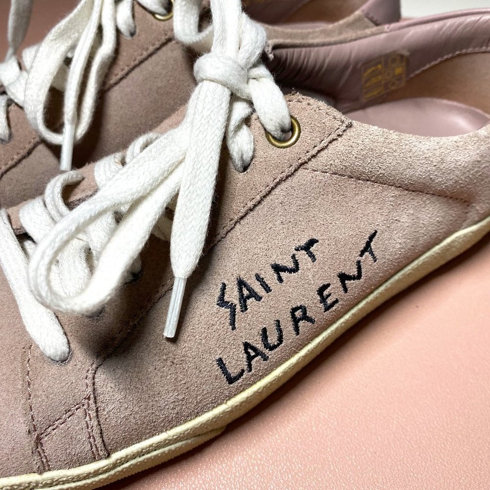 Saint Laurent Woman's Purple Court Classic Suede Trainers Size 6 1/2
